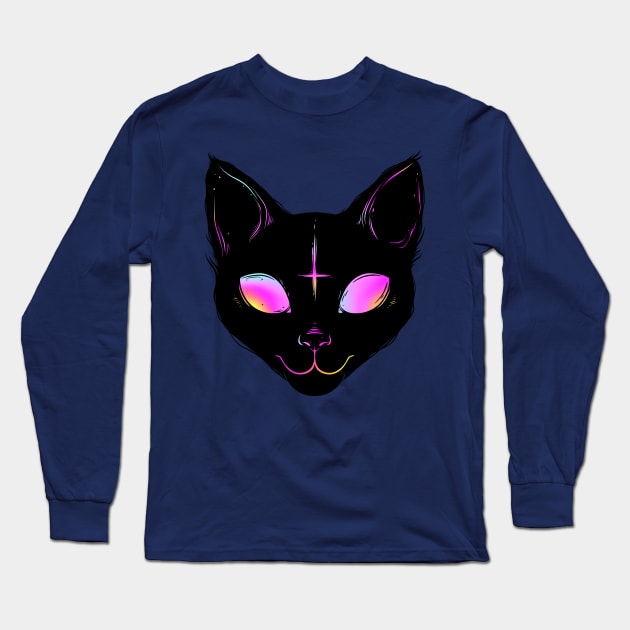 Satanic Cat Long Sleeve T-Shirt by OccultOmaStore